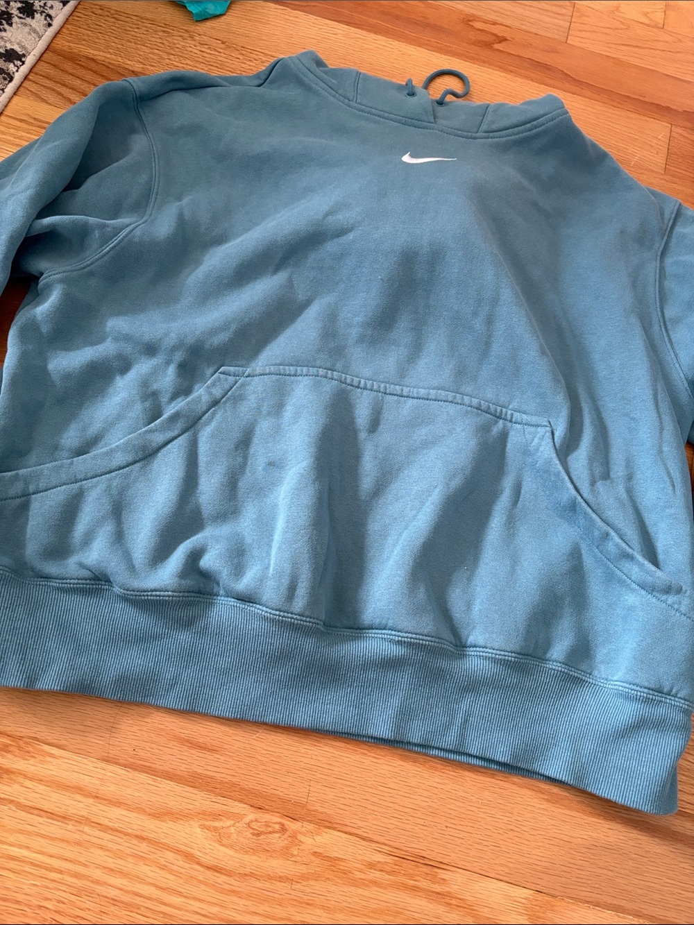 Nike Women’s Teal Crewneck Pullover with White Swoosh
